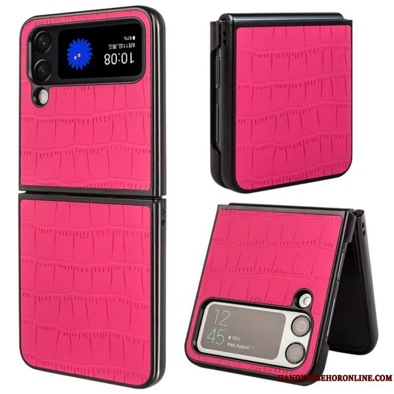 Cover Samsung Galaxy Z Flip 4 Flip Cover Krokodillehudstil