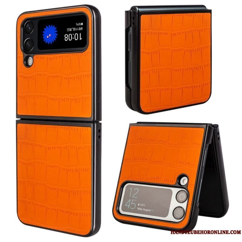 Cover Samsung Galaxy Z Flip 4 Flip Cover Krokodillehudstil