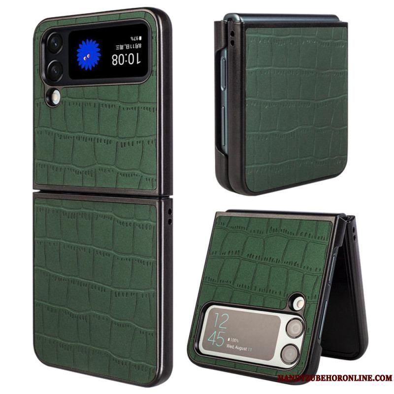 Cover Samsung Galaxy Z Flip 4 Flip Cover Krokodillehudstil