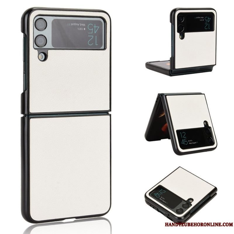 Cover Samsung Galaxy Z Flip 4 Flip Cover Litchi Læder Tekstur