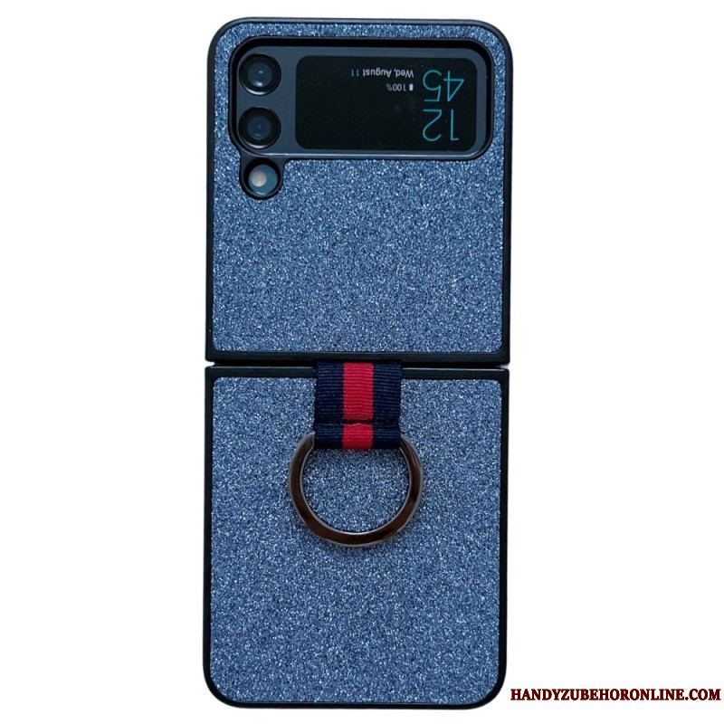 Cover Samsung Galaxy Z Flip 4 Flip Cover Pailletter Med Ring