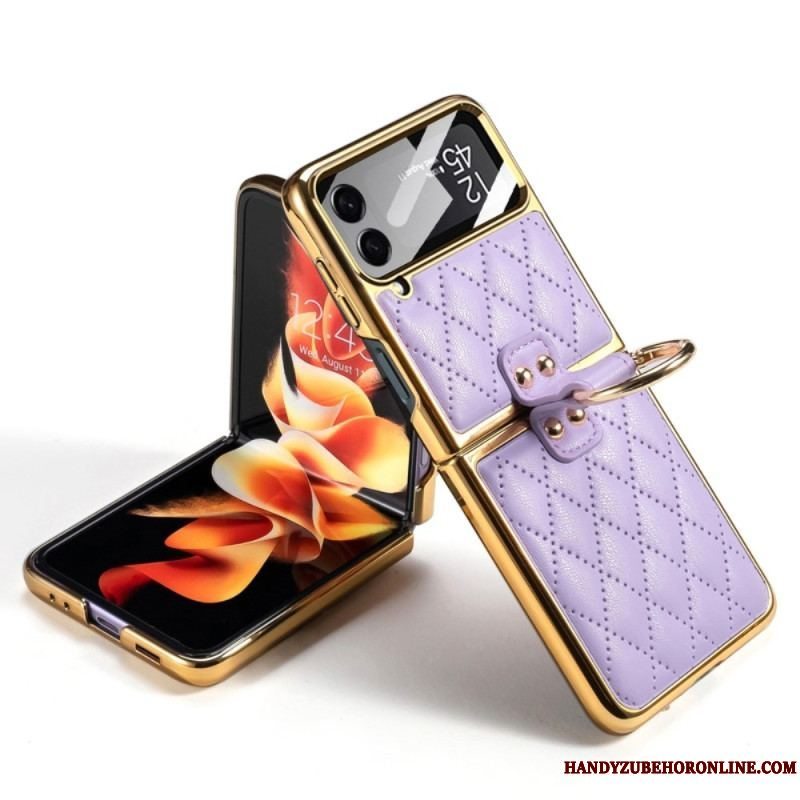 Cover Samsung Galaxy Z Flip 4 Flip Cover Quiltet Med Gkk Ring