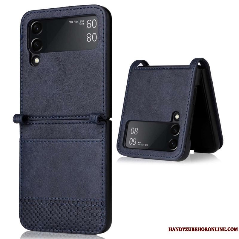 Cover Samsung Galaxy Z Flip 4 Flip Cover Vintage Kortholder I Læderstil