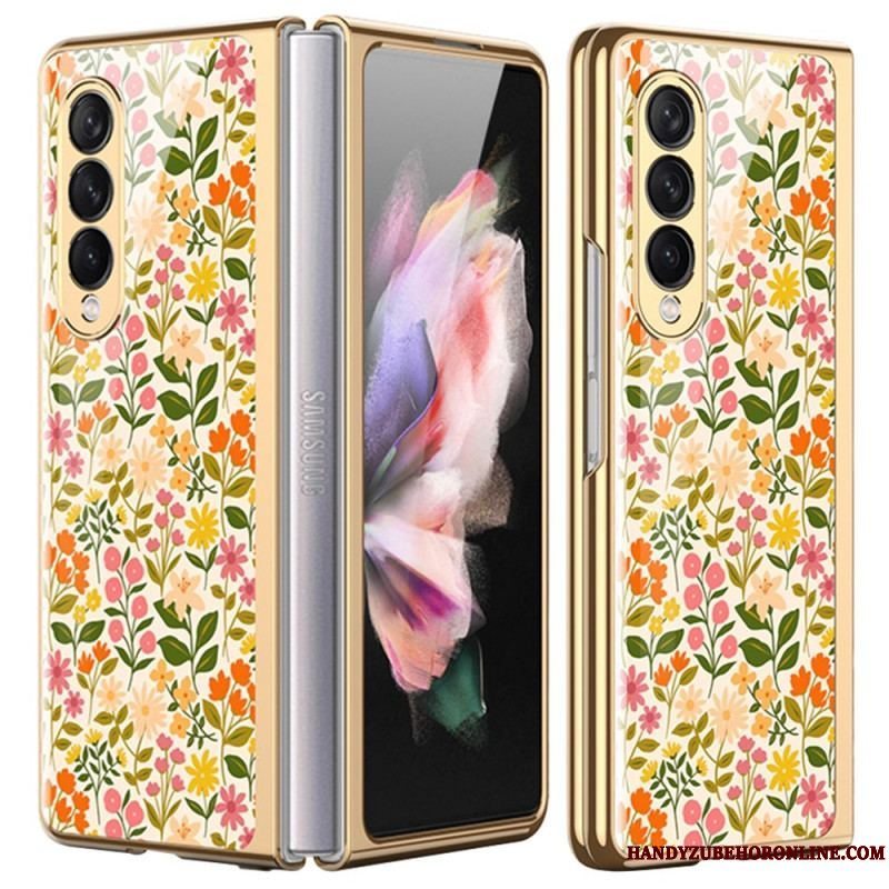 Cover Samsung Galaxy Z Fold 3 5G Blomstret Hærdet Glas