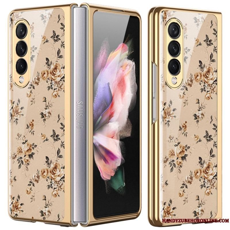 Cover Samsung Galaxy Z Fold 3 5G Blomstret Hærdet Glas
