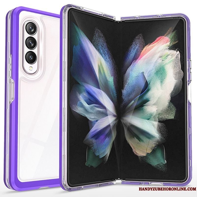 Cover Samsung Galaxy Z Fold 3 5G Gennemsigtige Hybridfarvede Kanter