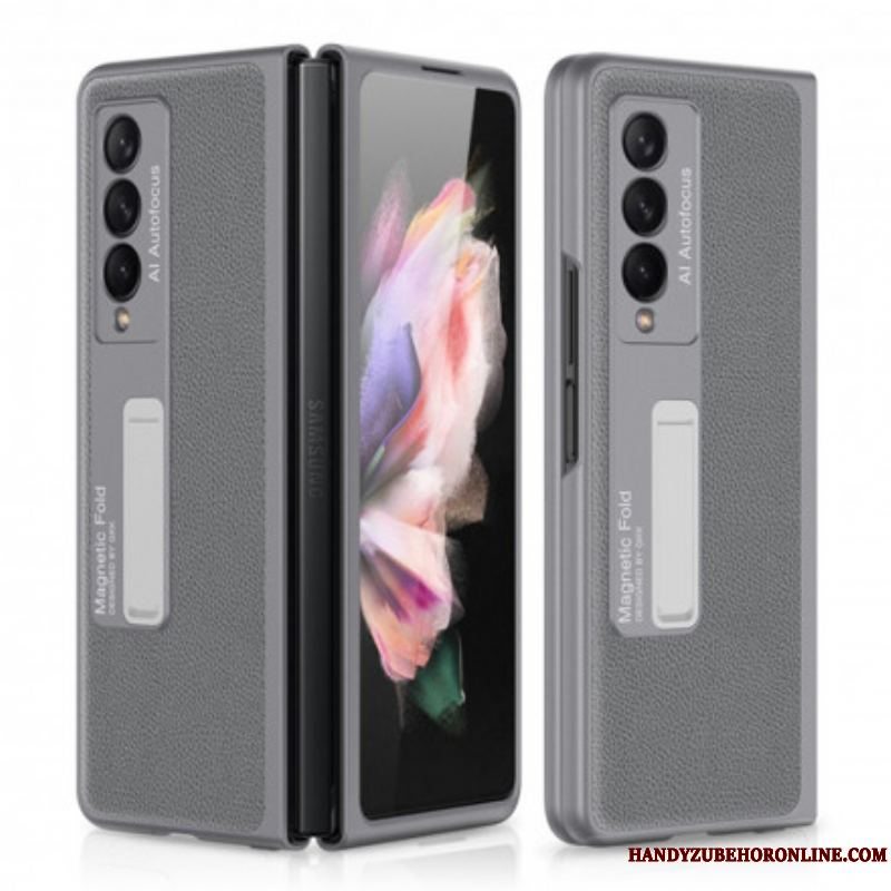 Cover Samsung Galaxy Z Fold 3 5G Gkk Support Litchi Læder