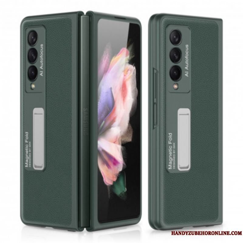 Cover Samsung Galaxy Z Fold 3 5G Gkk Support Litchi Læder