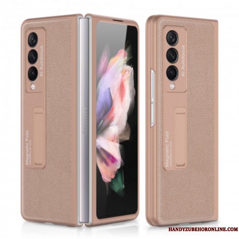 Cover Samsung Galaxy Z Fold 3 5G Gkk Support Litchi Læder