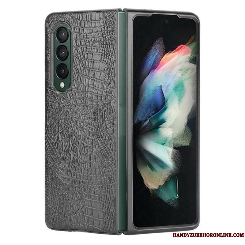 Cover Samsung Galaxy Z Fold 3 5G Imiteret Krokodille Læder