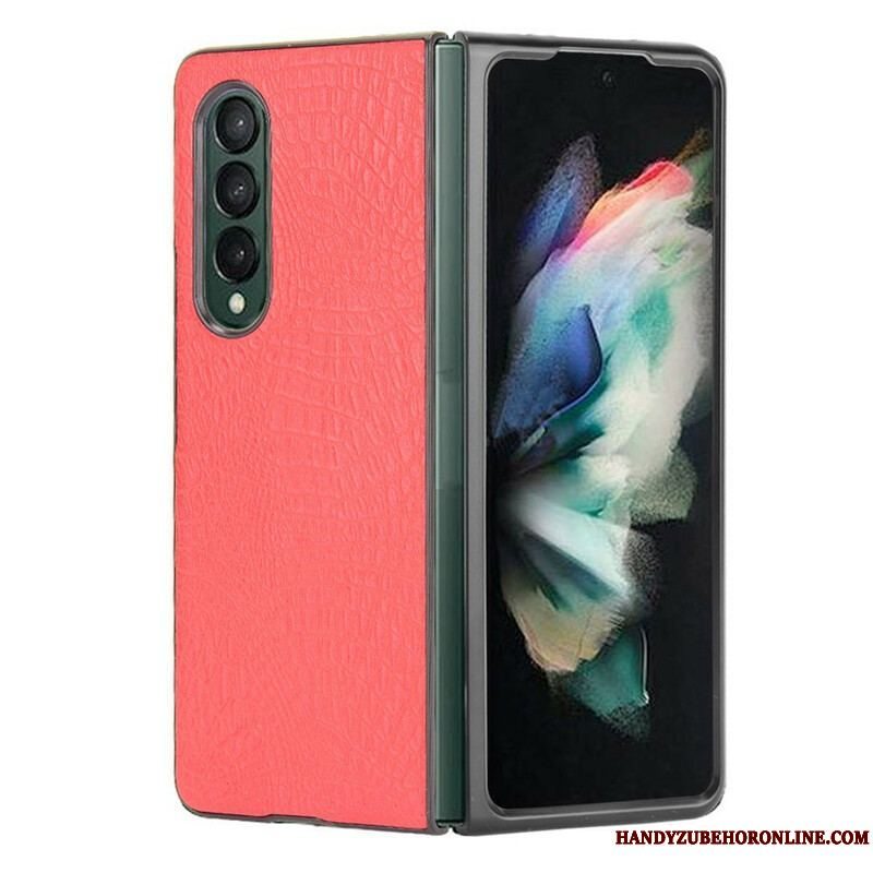 Cover Samsung Galaxy Z Fold 3 5G Imiteret Krokodille Læder