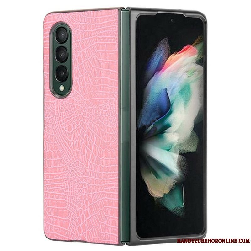 Cover Samsung Galaxy Z Fold 3 5G Imiteret Krokodille Læder