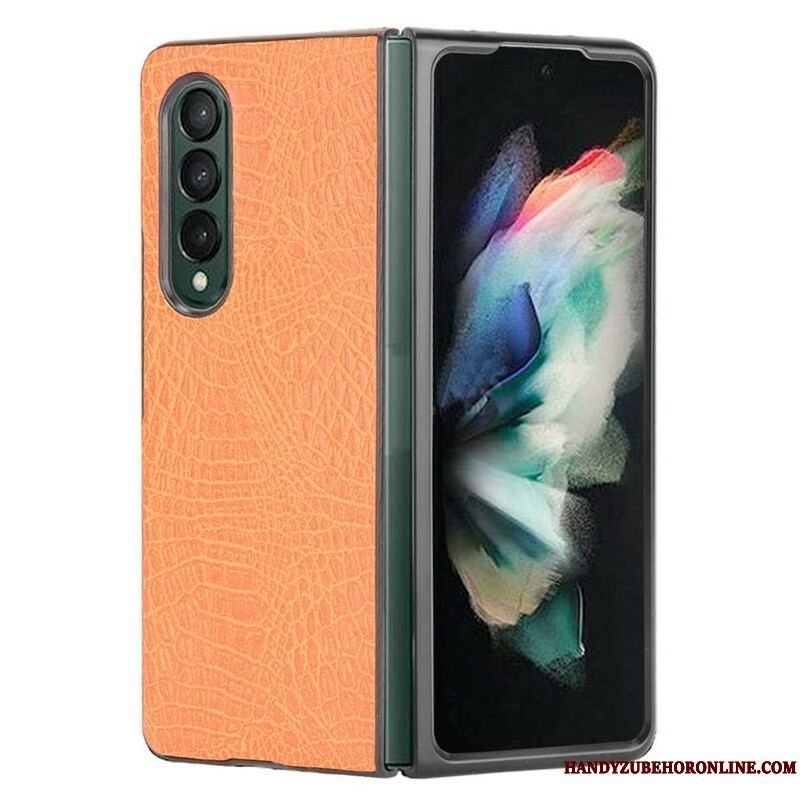 Cover Samsung Galaxy Z Fold 3 5G Imiteret Krokodille Læder