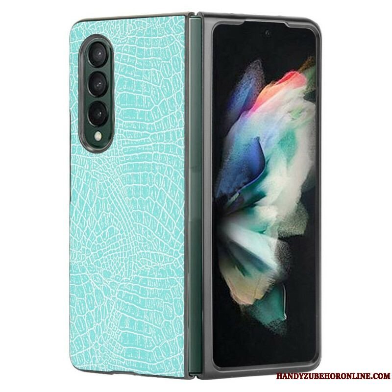 Cover Samsung Galaxy Z Fold 3 5G Imiteret Krokodille Læder