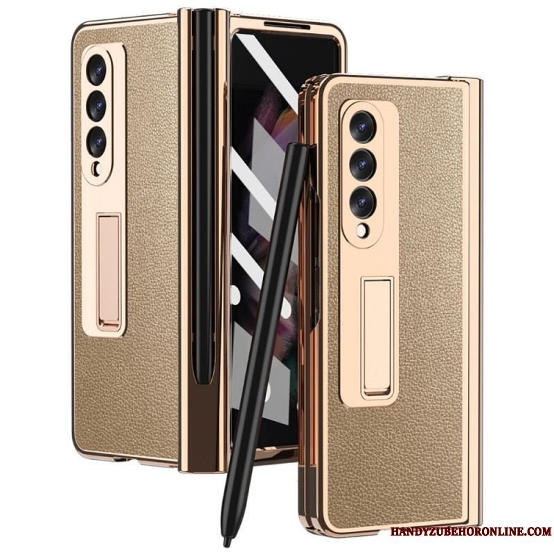 Cover Samsung Galaxy Z Fold 3 5G Multifunktions Litchi-læder