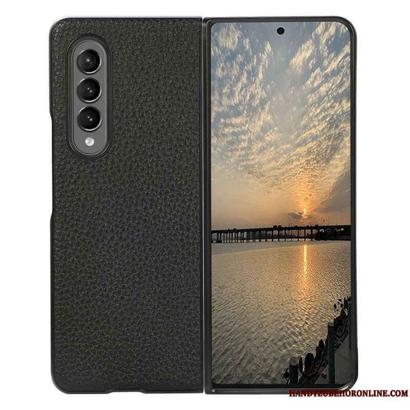 Cover Samsung Galaxy Z Fold 3 5G Ægte Litchi Læder