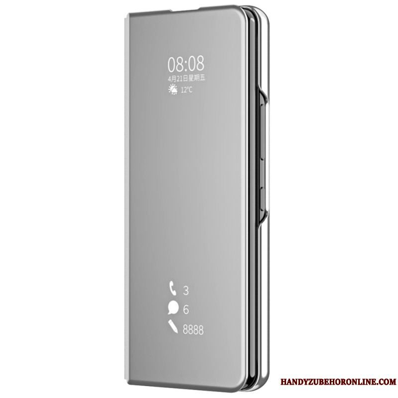Cover Samsung Galaxy Z Fold 4 Flip Cover Spejl Og Gennemsigtighed