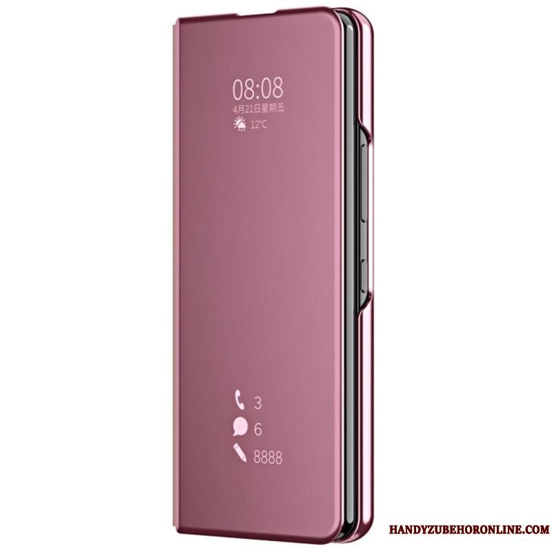 Cover Samsung Galaxy Z Fold 4 Flip Cover Spejl Og Gennemsigtighed