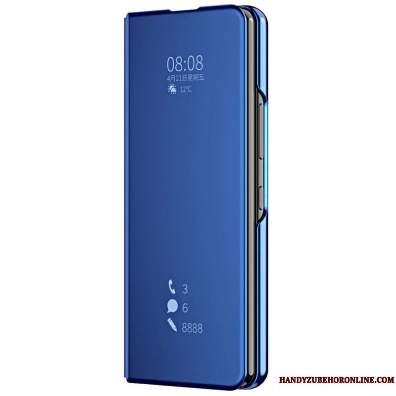 Cover Samsung Galaxy Z Fold 4 Flip Cover Spejl Og Gennemsigtighed