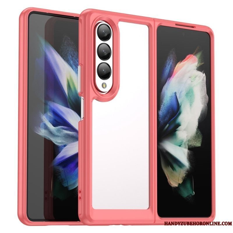 Cover Samsung Galaxy Z Fold 4 Gennemsigtige Farvede Kanter