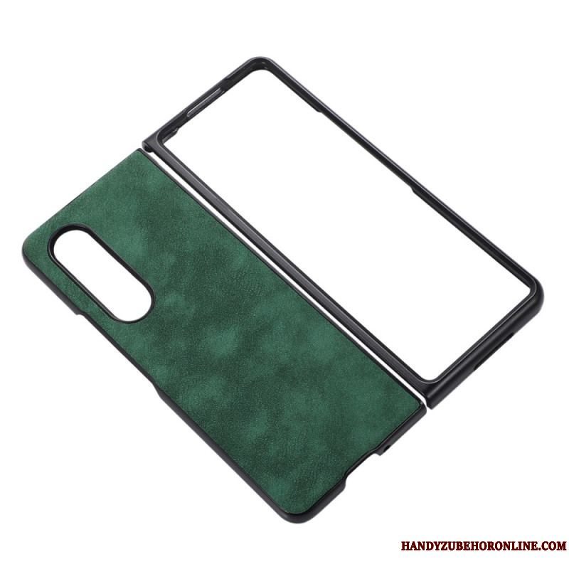 Cover Samsung Galaxy Z Fold 4 Imiteret Læder Hudtekstur