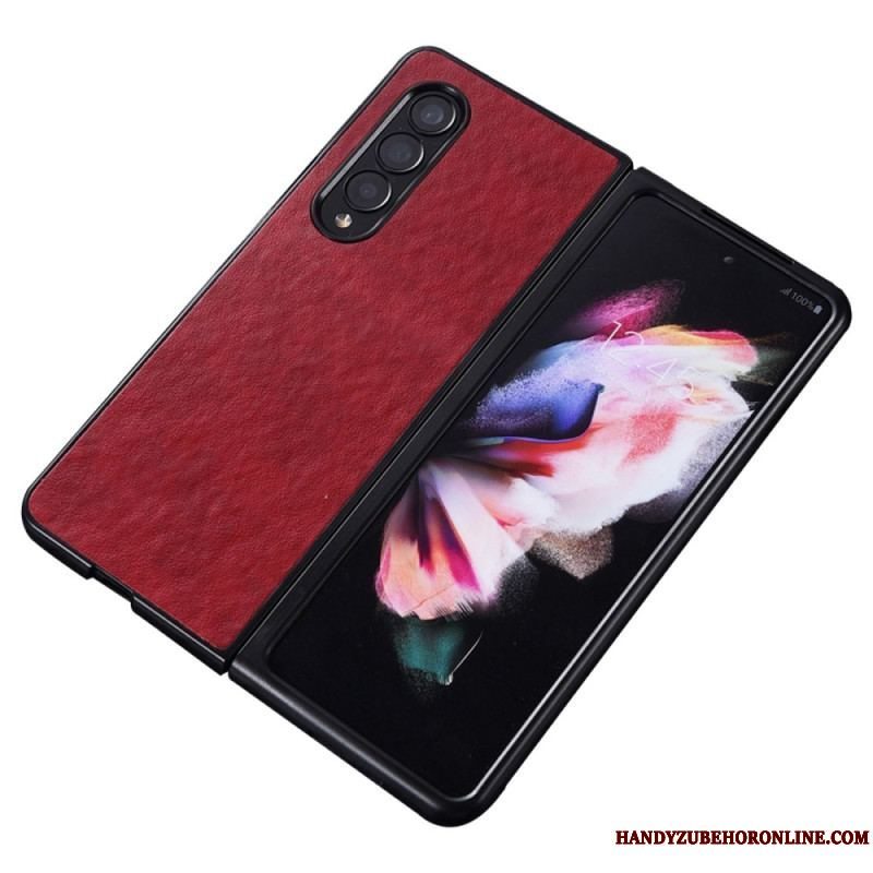 Cover Samsung Galaxy Z Fold 4 Imiteret Læder Nylon Tekstur