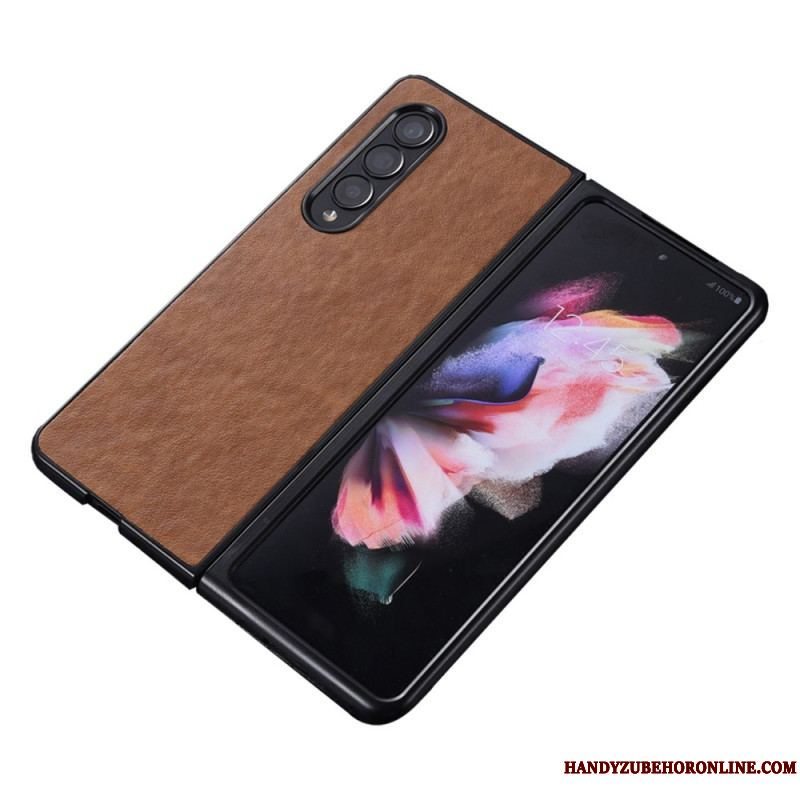 Cover Samsung Galaxy Z Fold 4 Imiteret Læder Nylon Tekstur