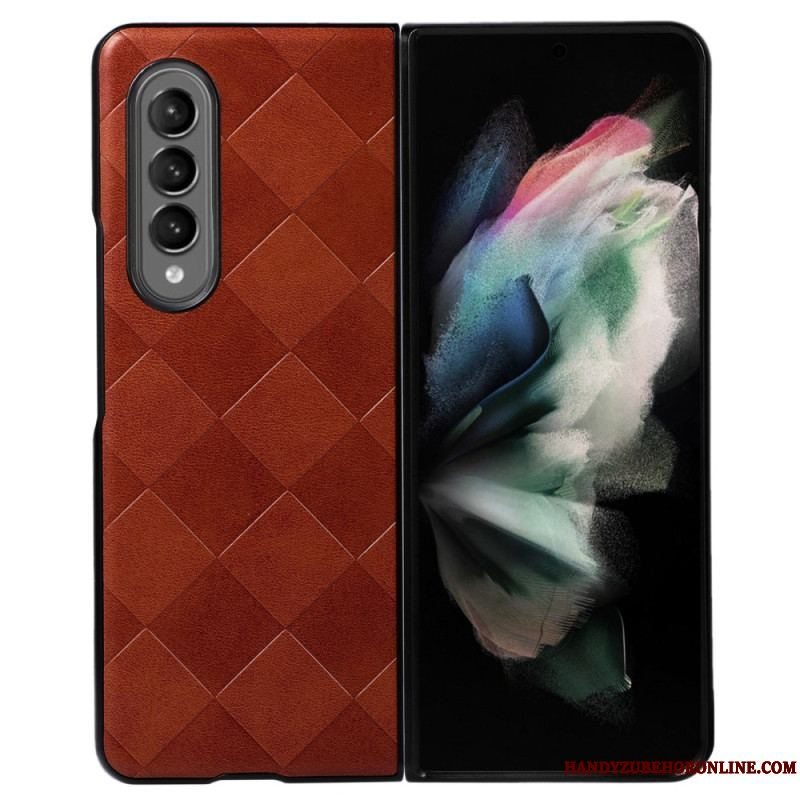 Cover Samsung Galaxy Z Fold 4 Imiteret Læder Ternet Mønster