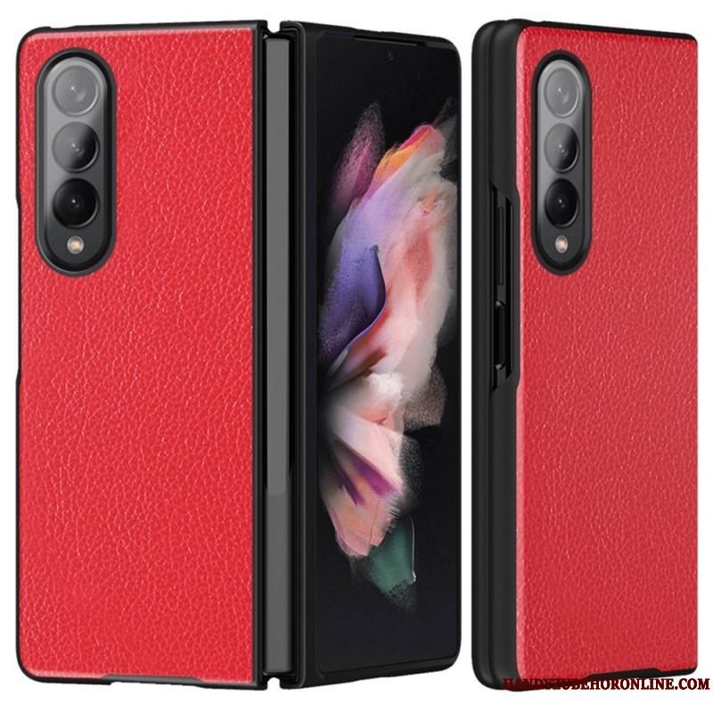 Cover Samsung Galaxy Z Fold 4 Litchi Coated Imiteret Læder