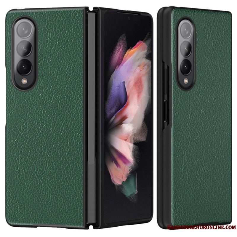 Cover Samsung Galaxy Z Fold 4 Litchi Coated Imiteret Læder