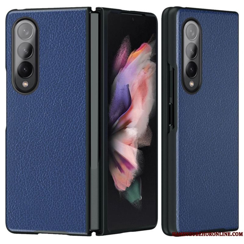 Cover Samsung Galaxy Z Fold 4 Litchi Coated Imiteret Læder