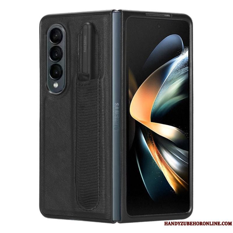 Cover Samsung Galaxy Z Fold 4 Retro Stylus I Imiteret Læder