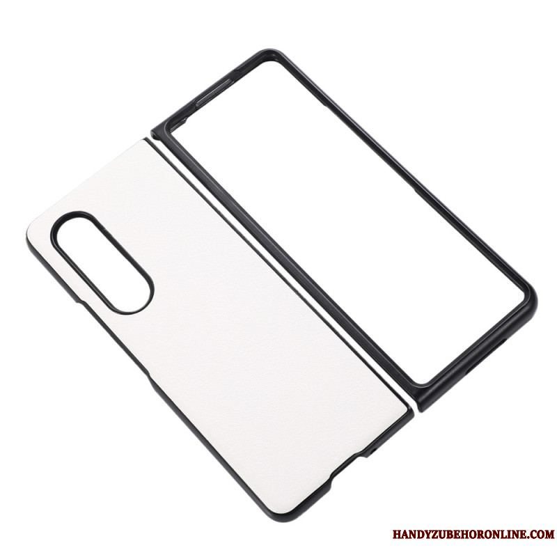 Cover Samsung Galaxy Z Fold 4 Tofarvet Imiteret Læder Tekstureret