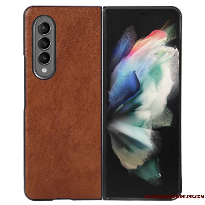 Cover Samsung Galaxy Z Fold 4 Tofarvet Imiteret Læder Tekstureret