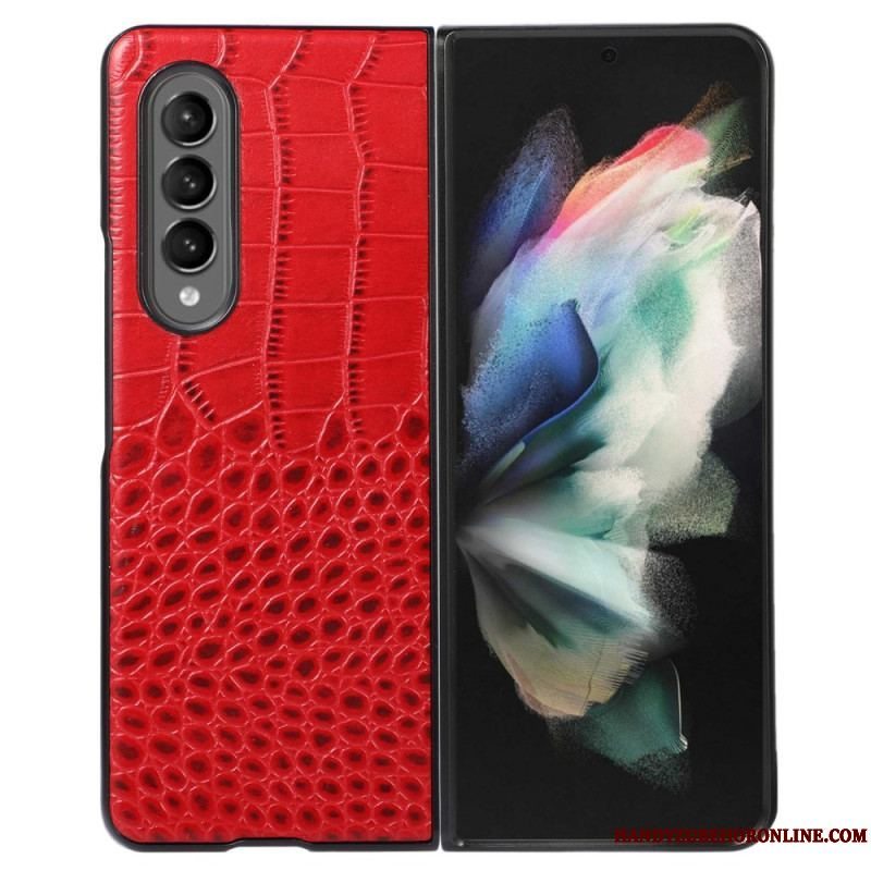 Cover Samsung Galaxy Z Fold 4 Trendy Krokodilleeffekt Ægte Læder