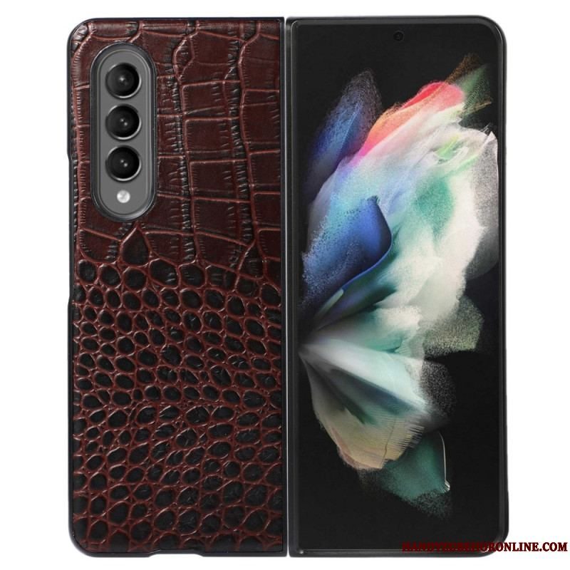 Cover Samsung Galaxy Z Fold 4 Trendy Krokodilleeffekt Ægte Læder