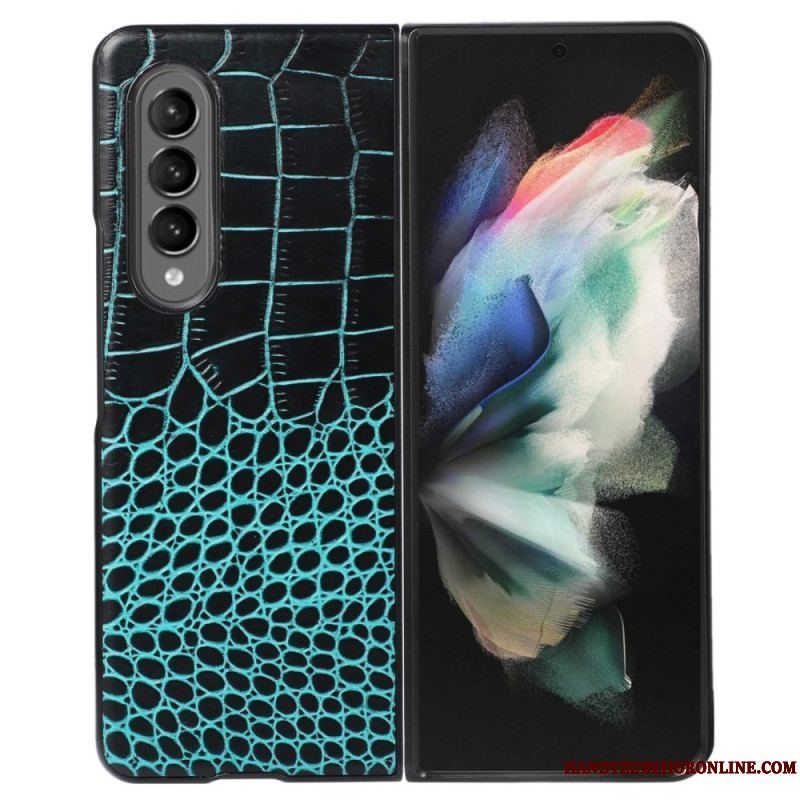 Cover Samsung Galaxy Z Fold 4 Trendy Krokodilleeffekt Ægte Læder