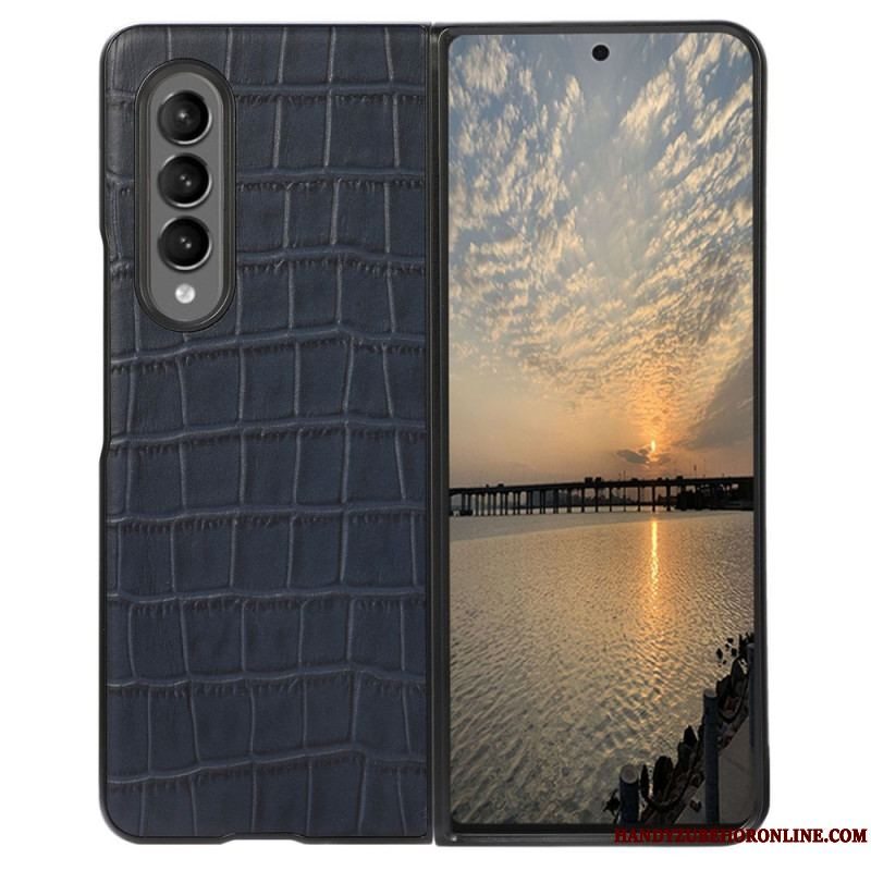 Cover Samsung Galaxy Z Fold 4 Ægte Krokodillelæder