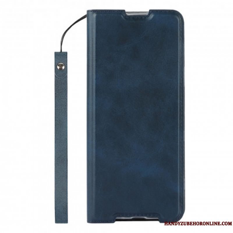 Cover Sony Xperia 1 III Med Snor Flip Cover Strappy I Imiteret Læder