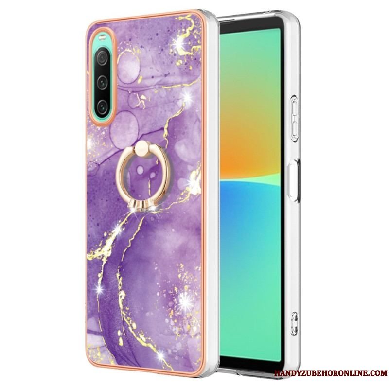 Cover Sony Xperia 10 IV Marmor Med Ringstøtte