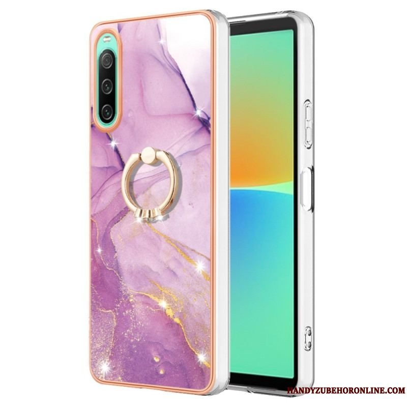 Cover Sony Xperia 10 IV Marmor Med Ringstøtte