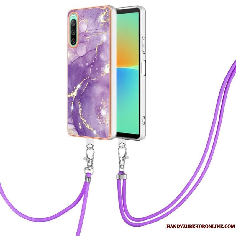 Cover Sony Xperia 10 IV Med Snor Med Marmorsnor