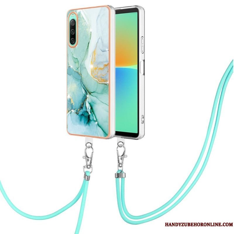 Cover Sony Xperia 10 IV Med Snor Med Marmorsnor