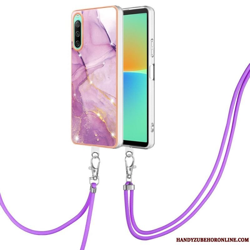 Cover Sony Xperia 10 IV Med Snor Med Marmorsnor