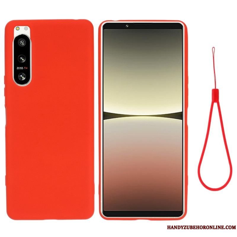 Cover Sony Xperia 5 IV Med Snor Strappy Flydende Silikone