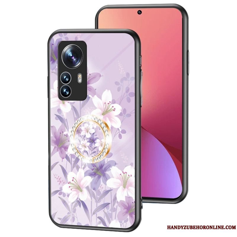 Cover Xiaomi 12 / 12X Hærdet Glas Med Blomsterring