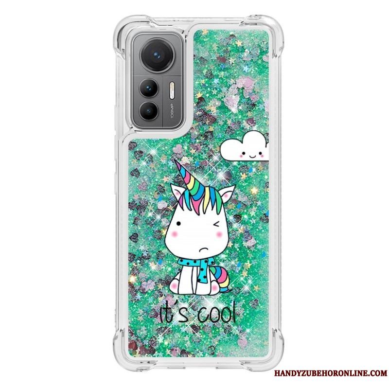 Cover Xiaomi 12 Lite Glitter Enhjørninger