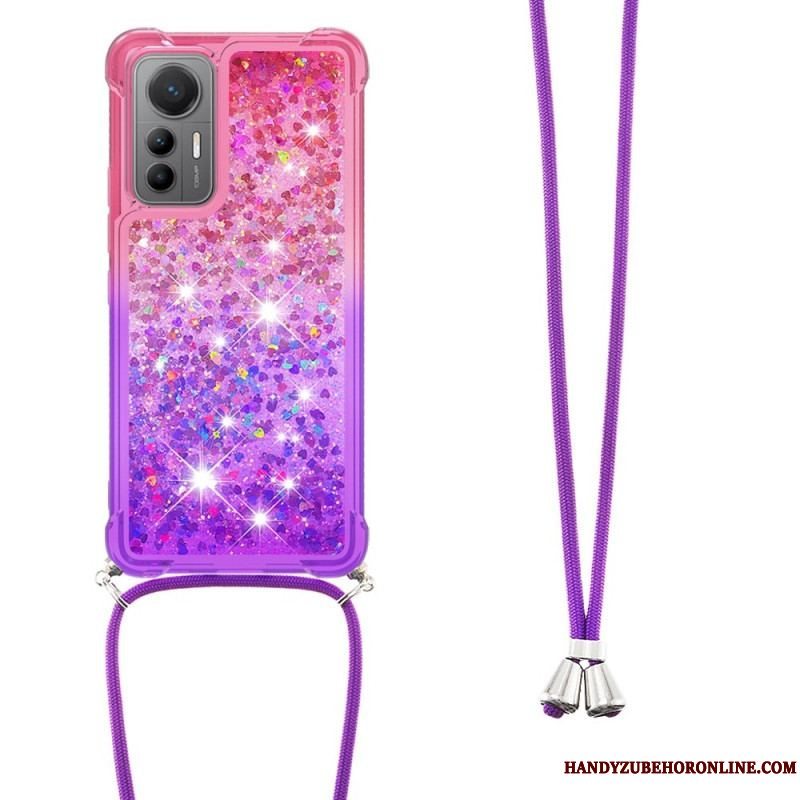 Cover Xiaomi 12 Lite Med Snor Glitter Silikonesnor