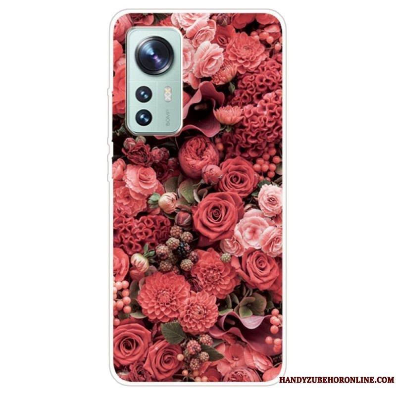 Cover Xiaomi 12 Pro Silikone Blomstervariation