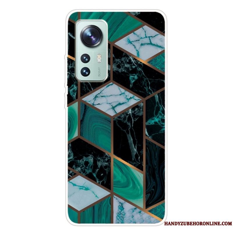 Cover Xiaomi 12 Pro Silikone Marmor Geometri